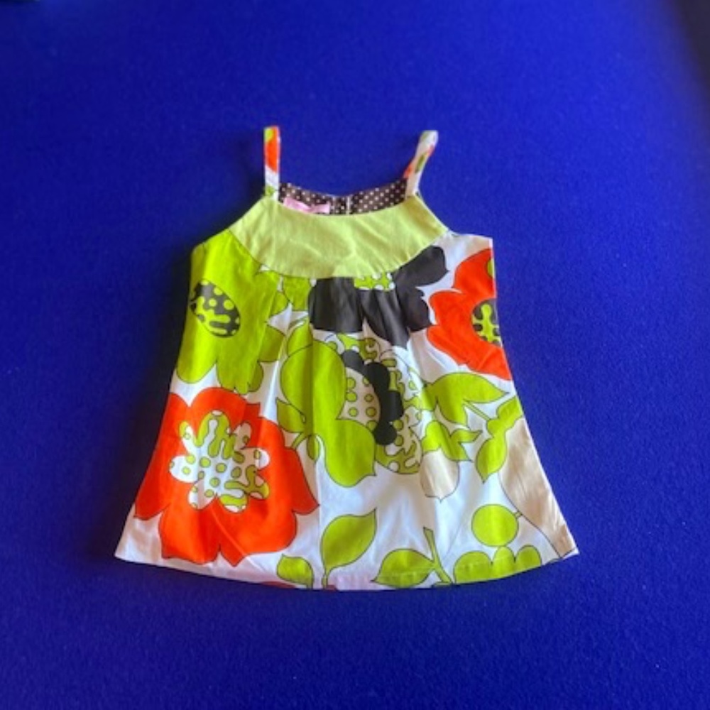 Beetlejuice London Green Brown And Orange Print Dress Girls Size 6x